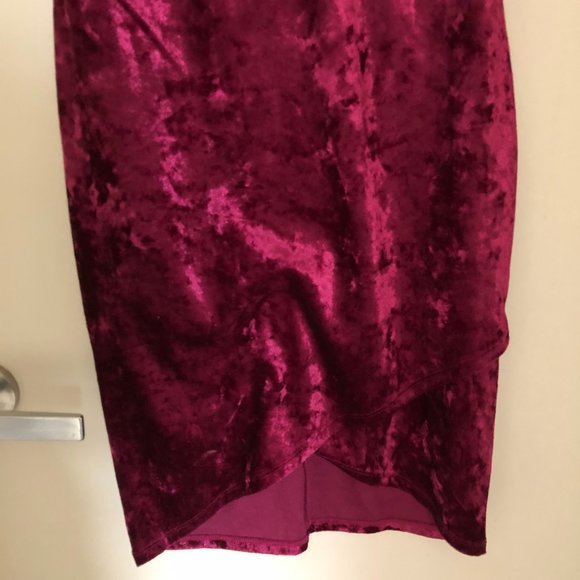 Charlotte Russe Size S Maroon Velour Dress - Picture 4 of 5